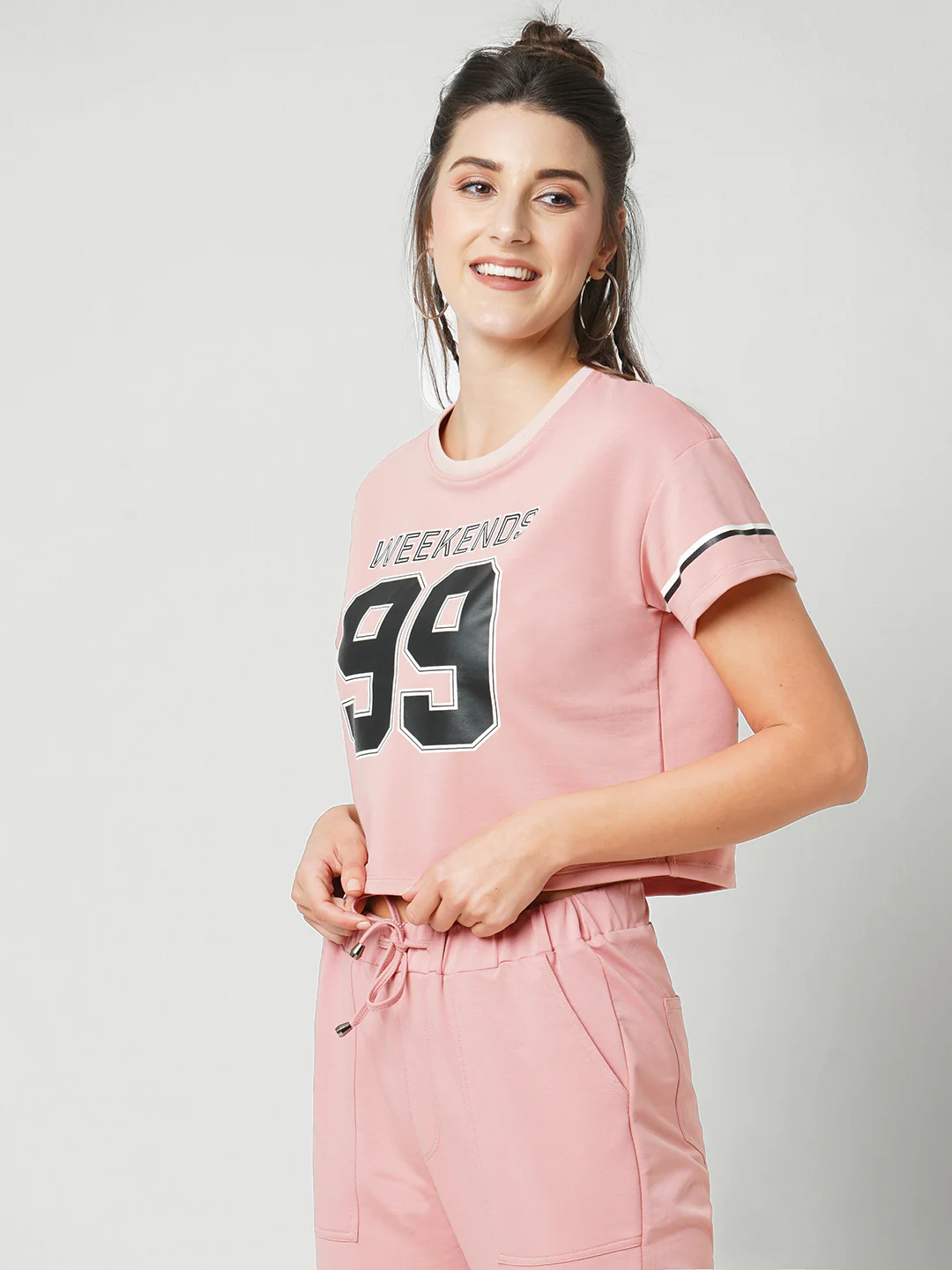 Women Blush Pink Slim Top - Image 4