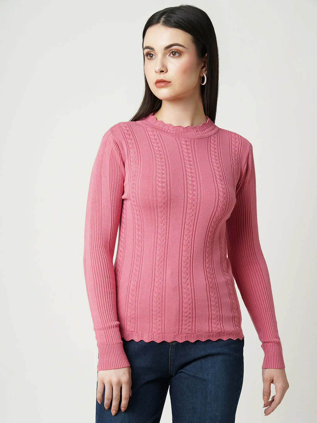 Women Blush Pink Sweaters - Image 2