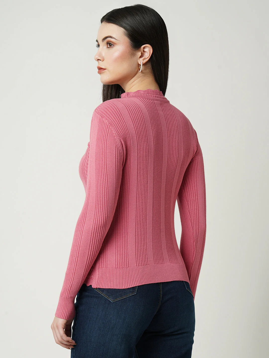 Women Blush Pink Sweaters - Image 4