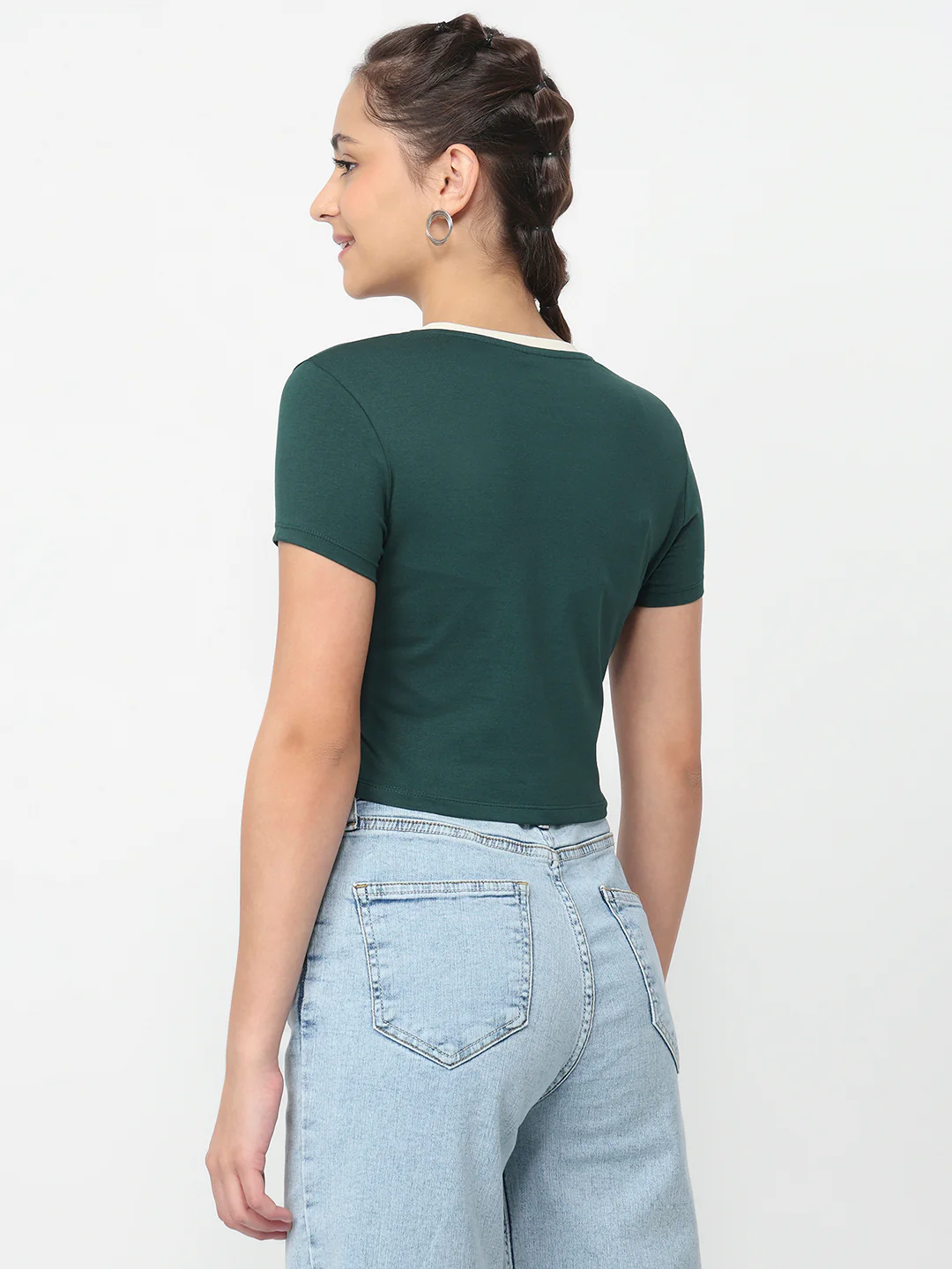 Women Bottle Green Genz Tees - Image 3