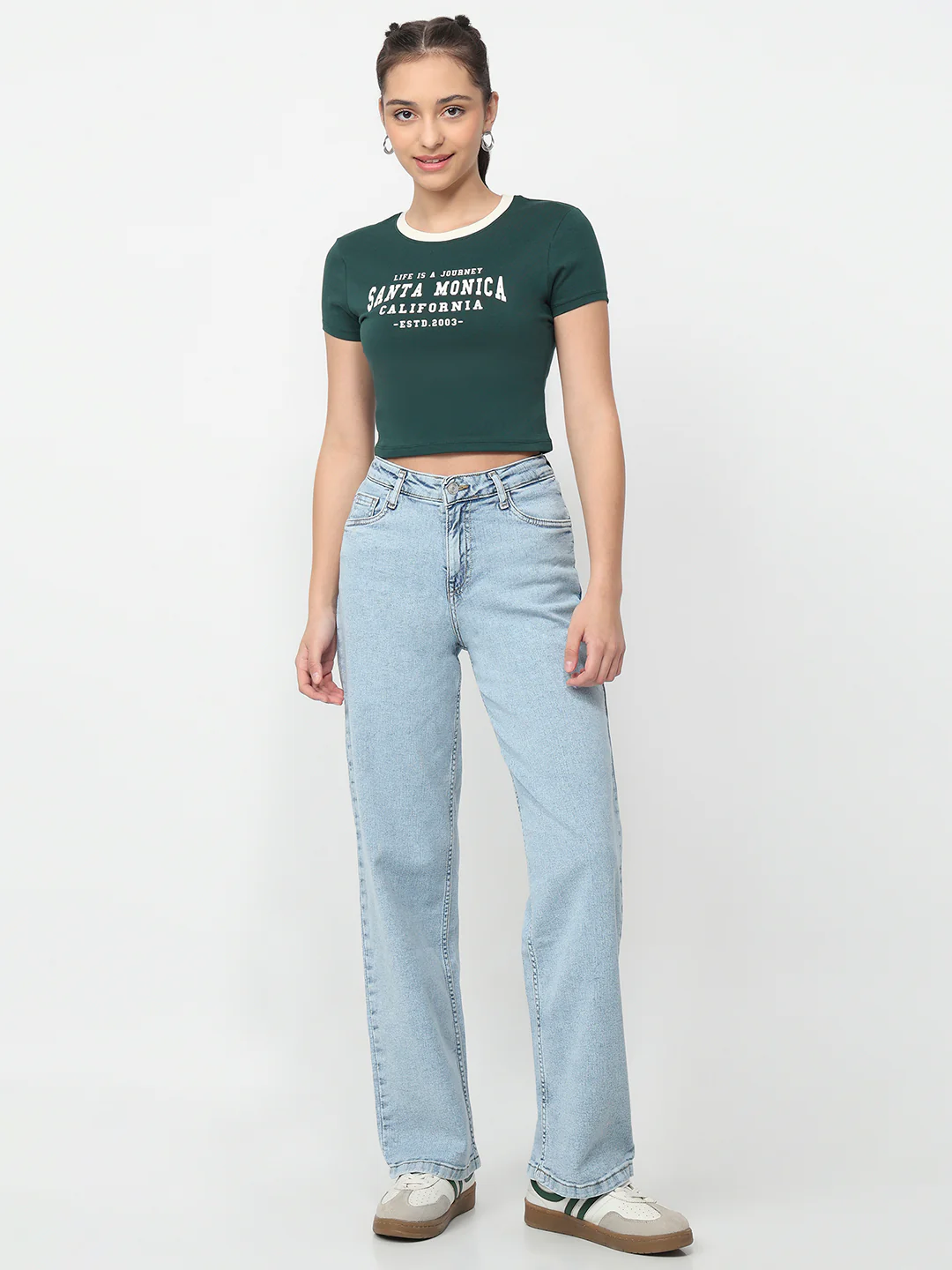 Women Bottle Green Genz Tees - Image 4