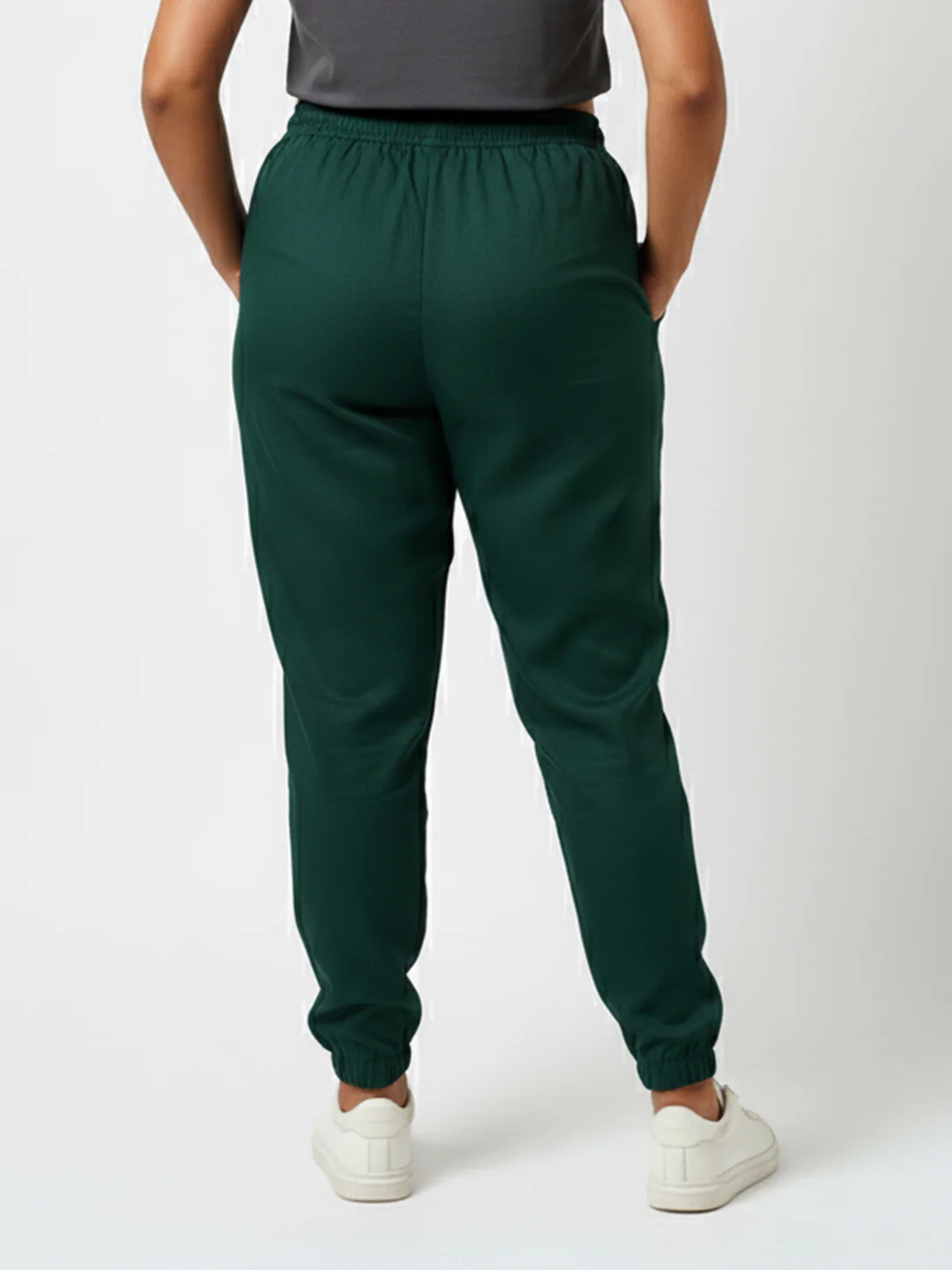 Women Bottle Green High-Rise Denim Joggers - Image 3