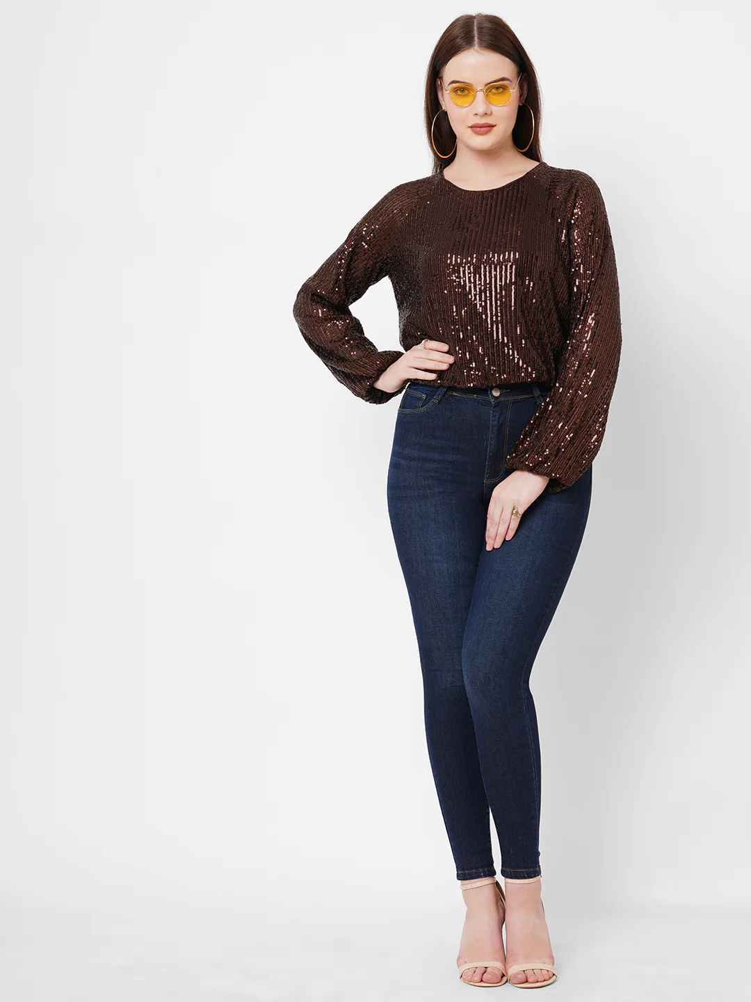 Women Brown Party Wear Top - Image 2