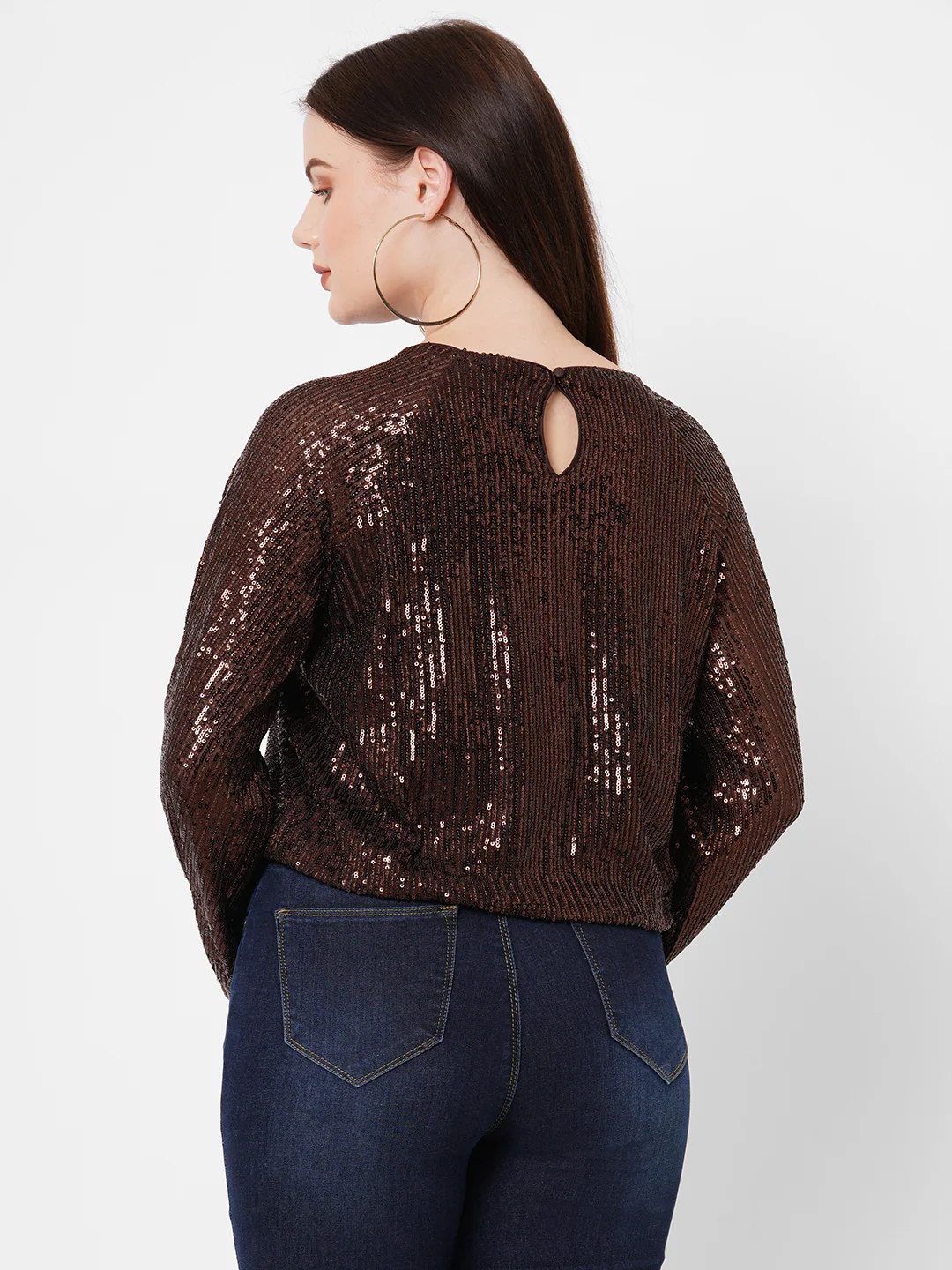 Women Brown Party Wear Top - Image 3