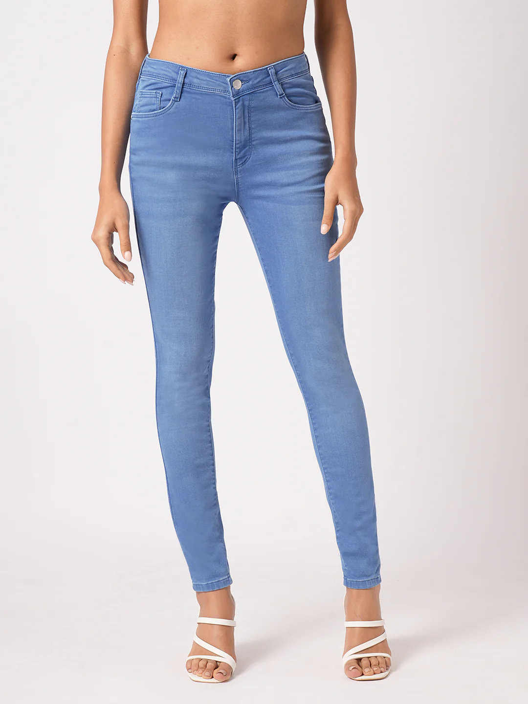 Women Bruno Blue High-Rise Skinny Jeans - Image 2