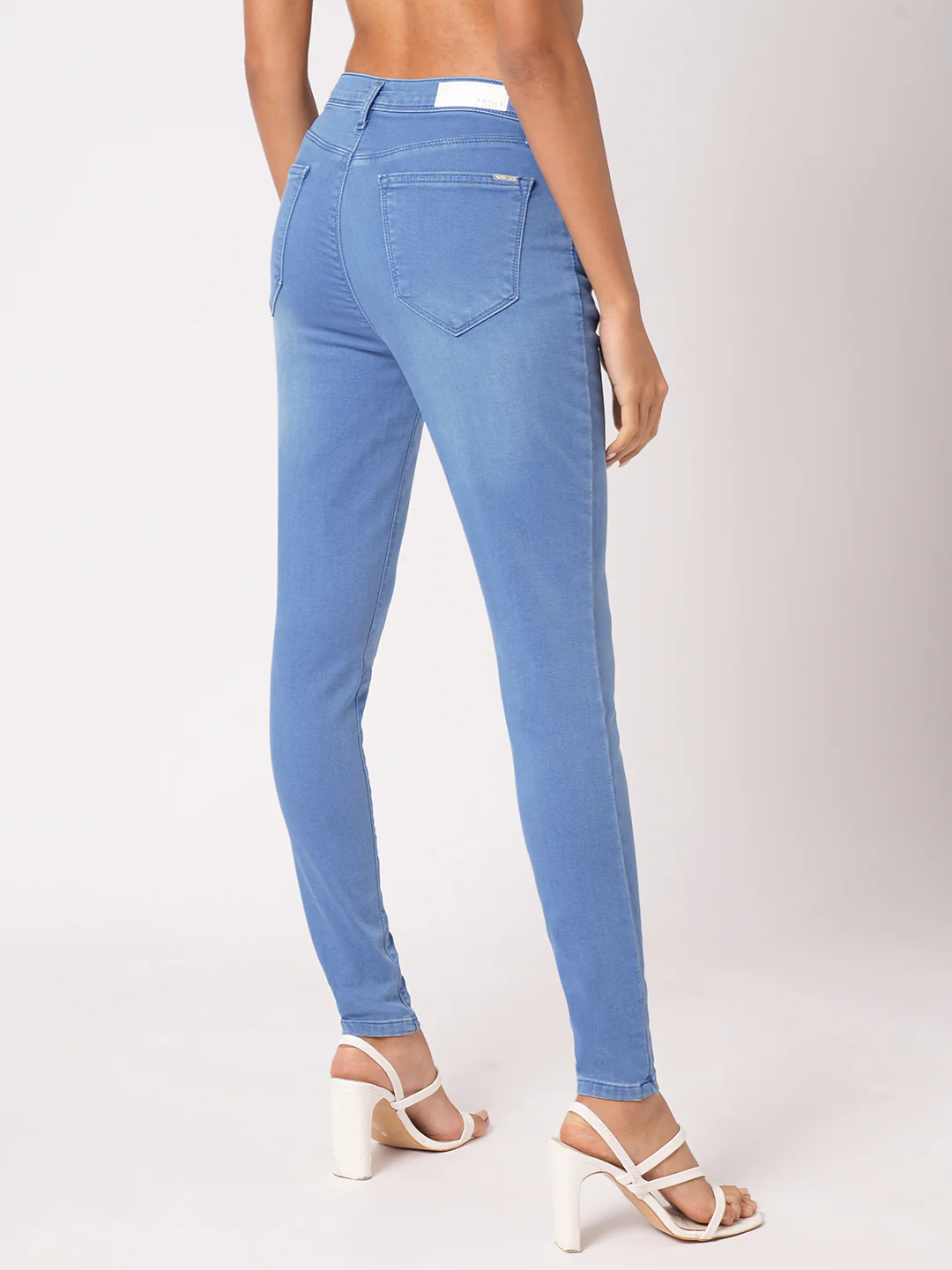 Women Bruno Blue High-Rise Skinny Jeans - Image 3