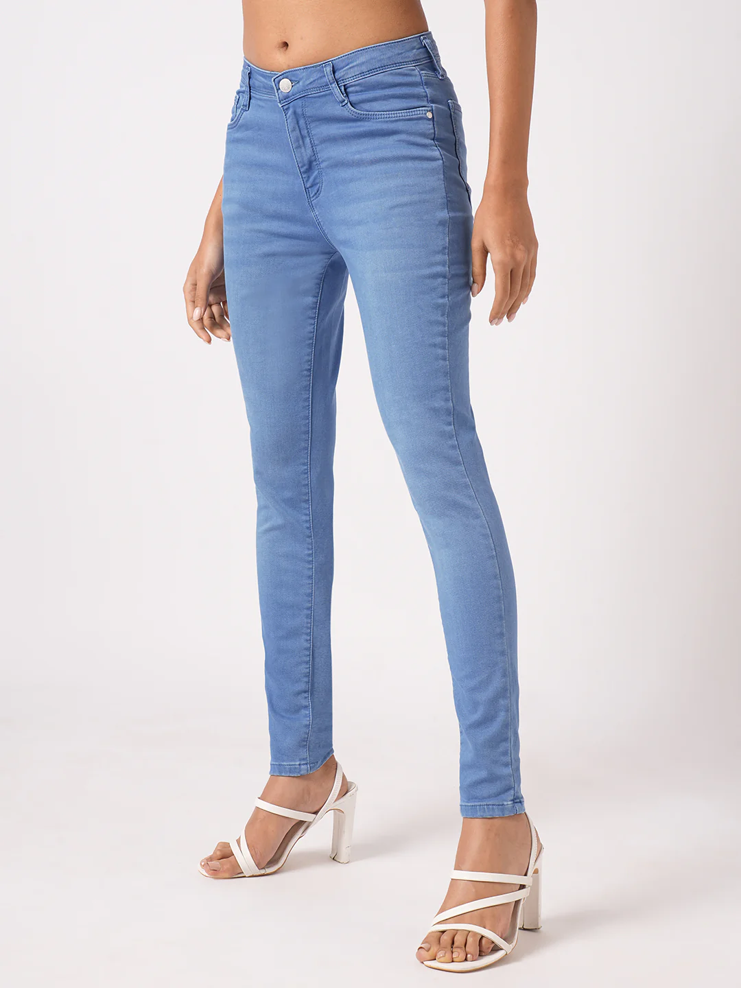 Women Bruno Blue High-Rise Skinny Jeans - Image 6