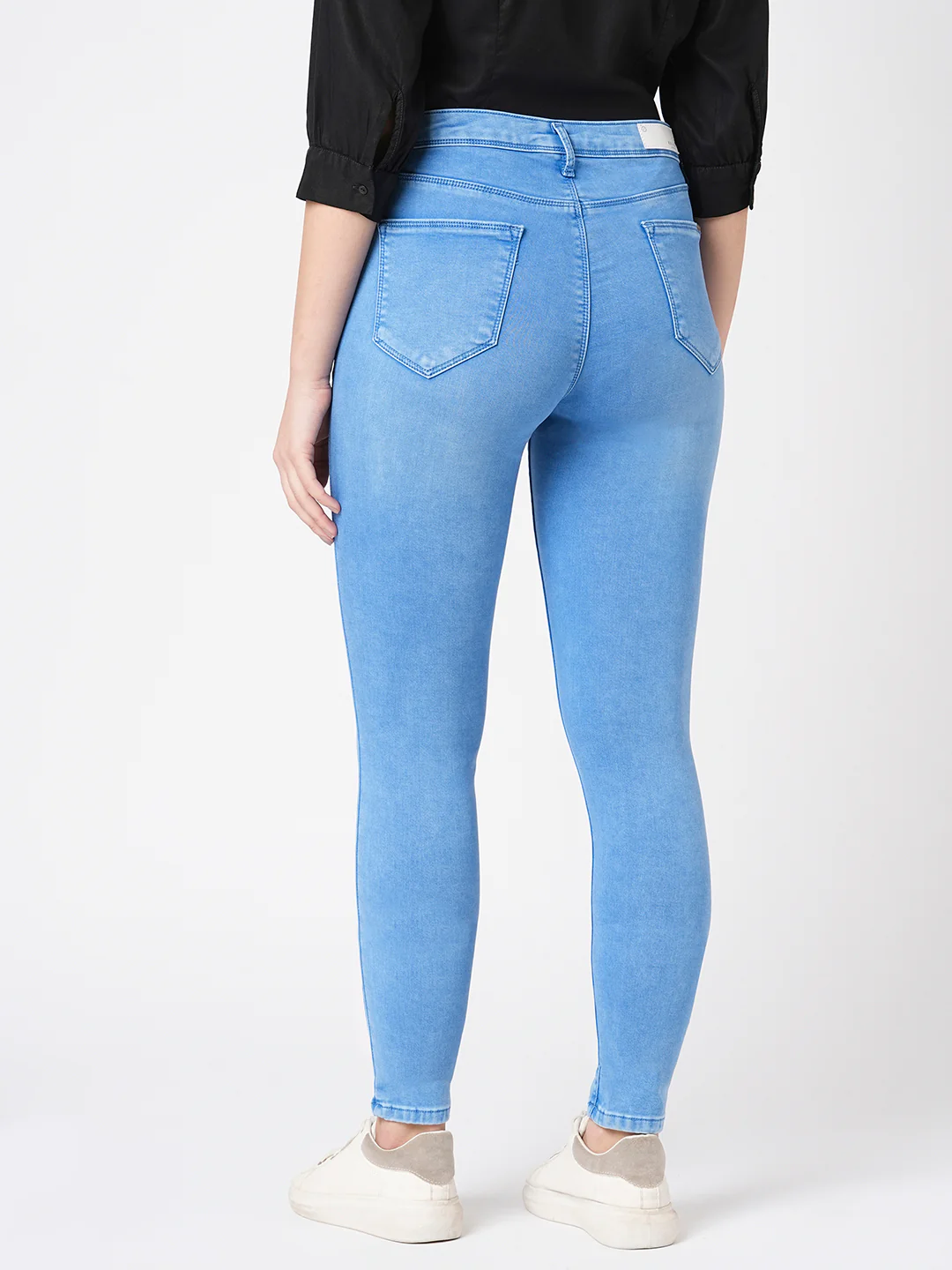 Women Bruno Blue High-Rise Skinny Jeans - Image 3