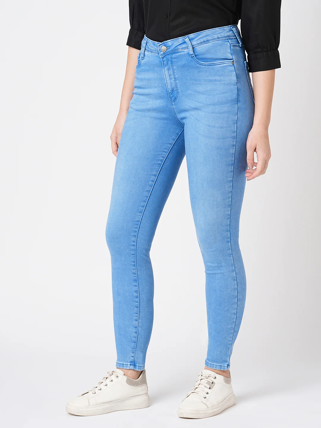 Women Bruno Blue High-Rise Skinny Jeans - Image 5