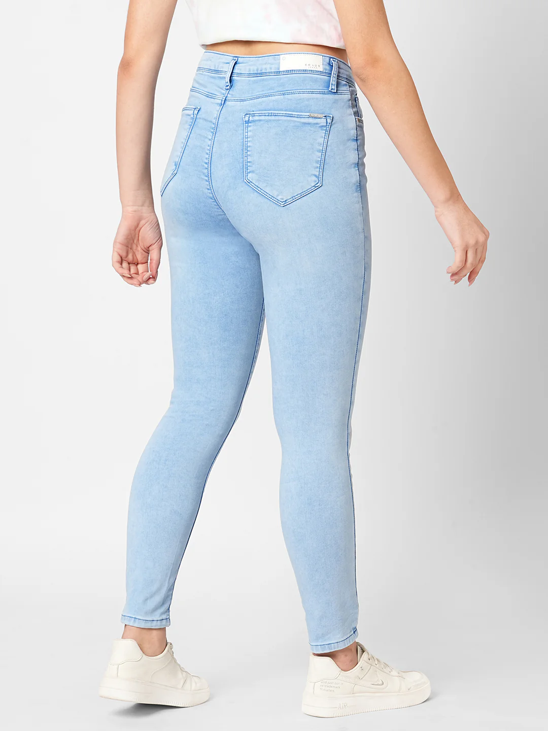 Women Bruno Blue High-Rise Skinny Jeans - Image 3