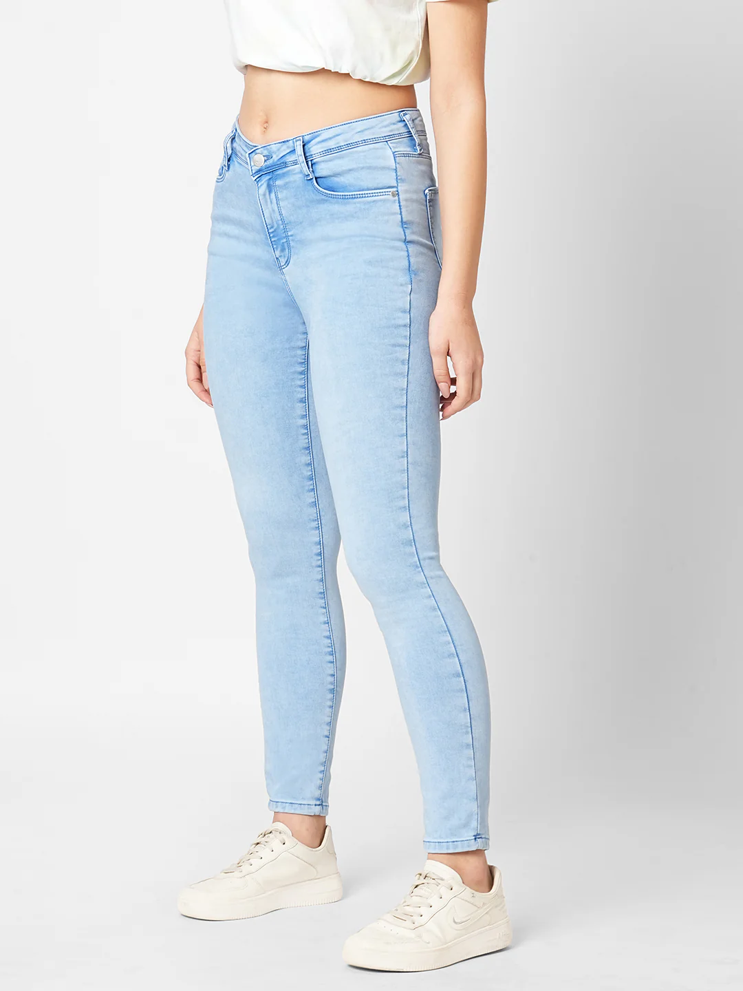Women Bruno Blue High-Rise Skinny Jeans - Image 4