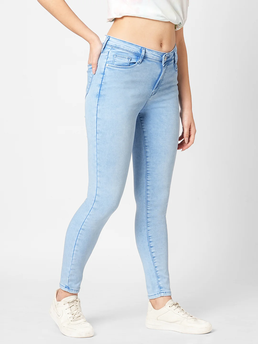 Women Bruno Blue High-Rise Skinny Jeans - Image 5