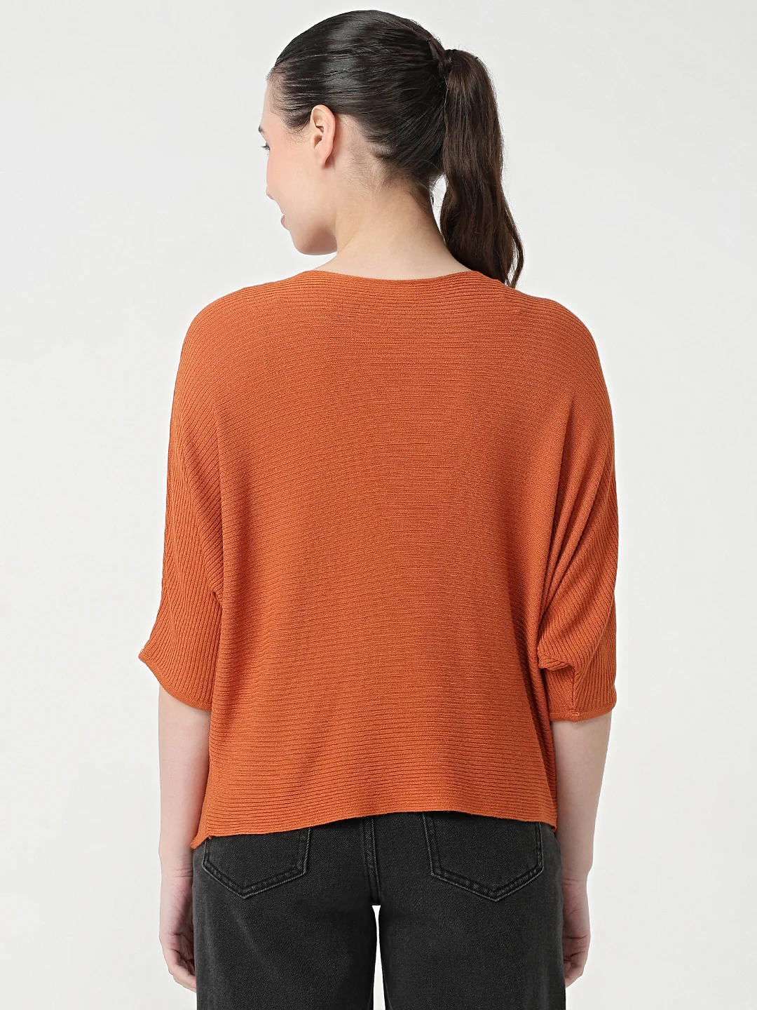 Women Burnt Orange Batsleeve Top - Image 3