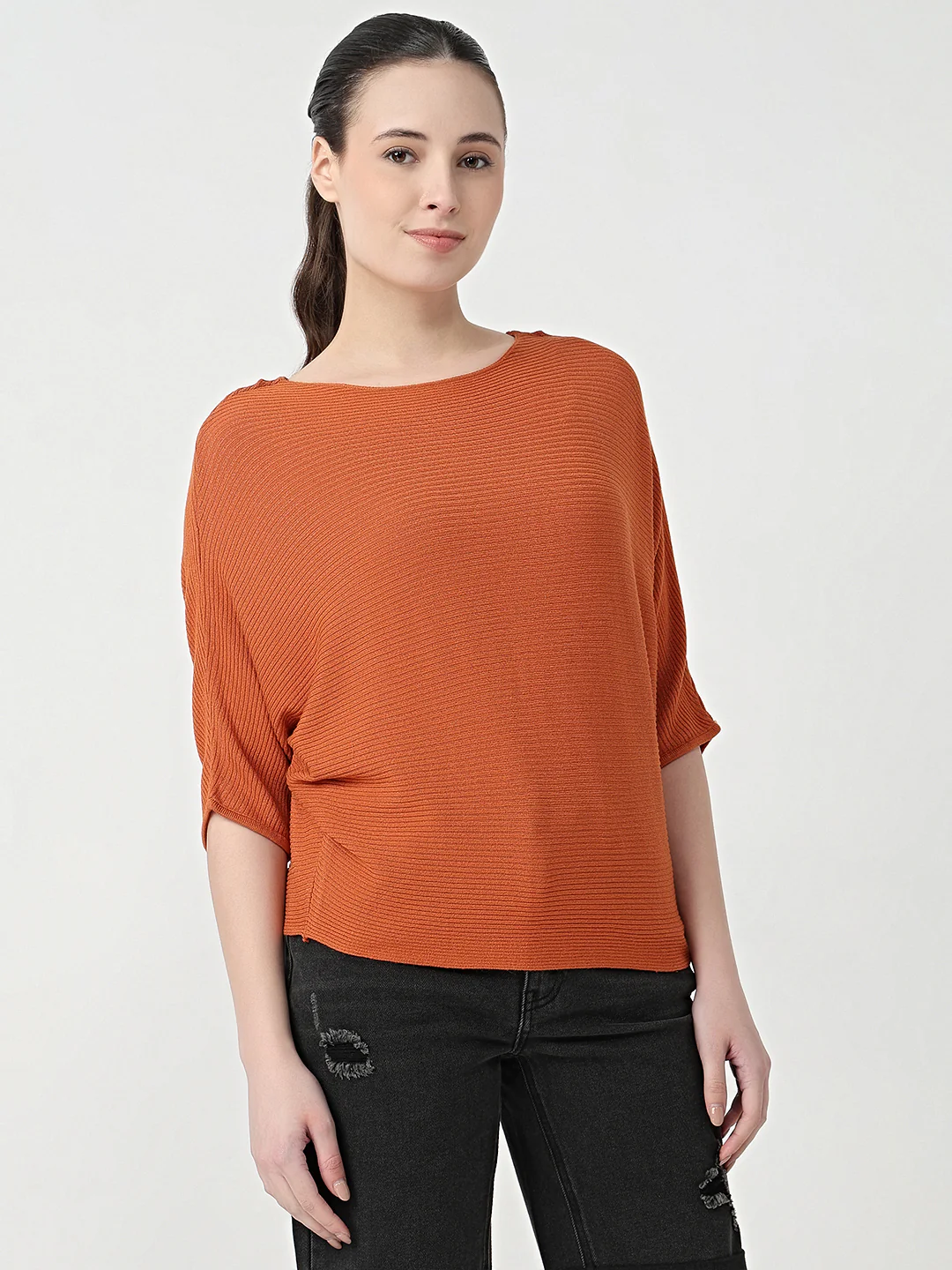 Women Burnt Orange Batsleeve Top - Image 5