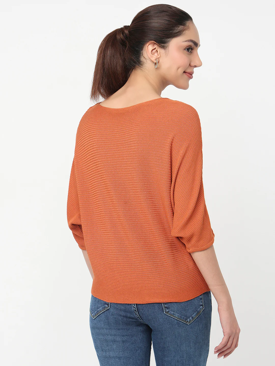 Women Burnt Orange Batsleeve Top - Image 3