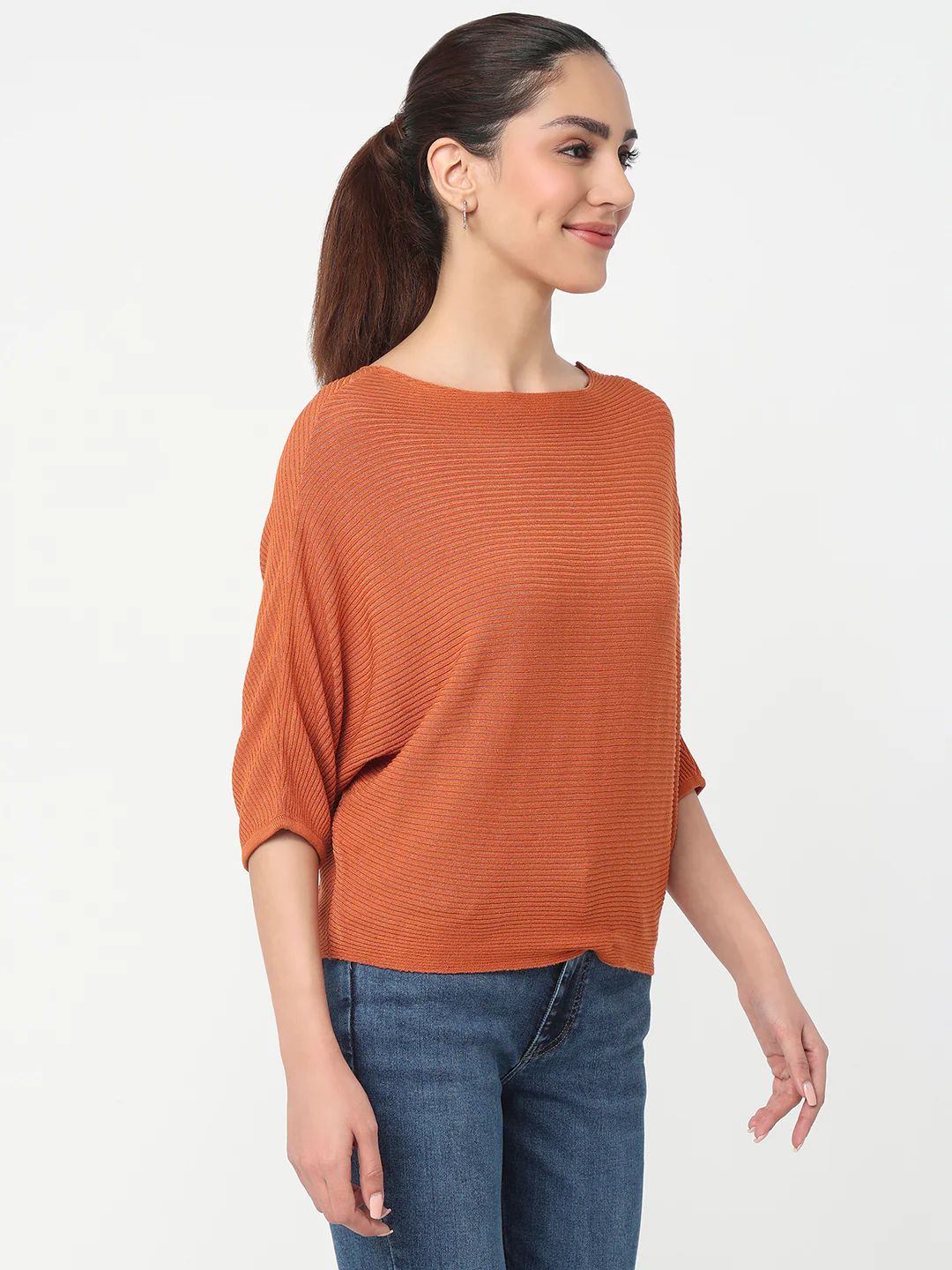 Women Burnt Orange Batsleeve Top - Image 5