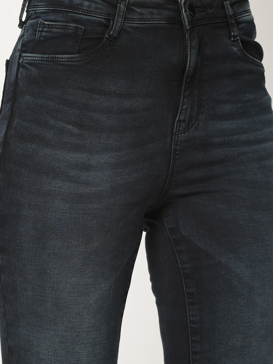 Women Carbon Black Flare Jeans - Image 6
