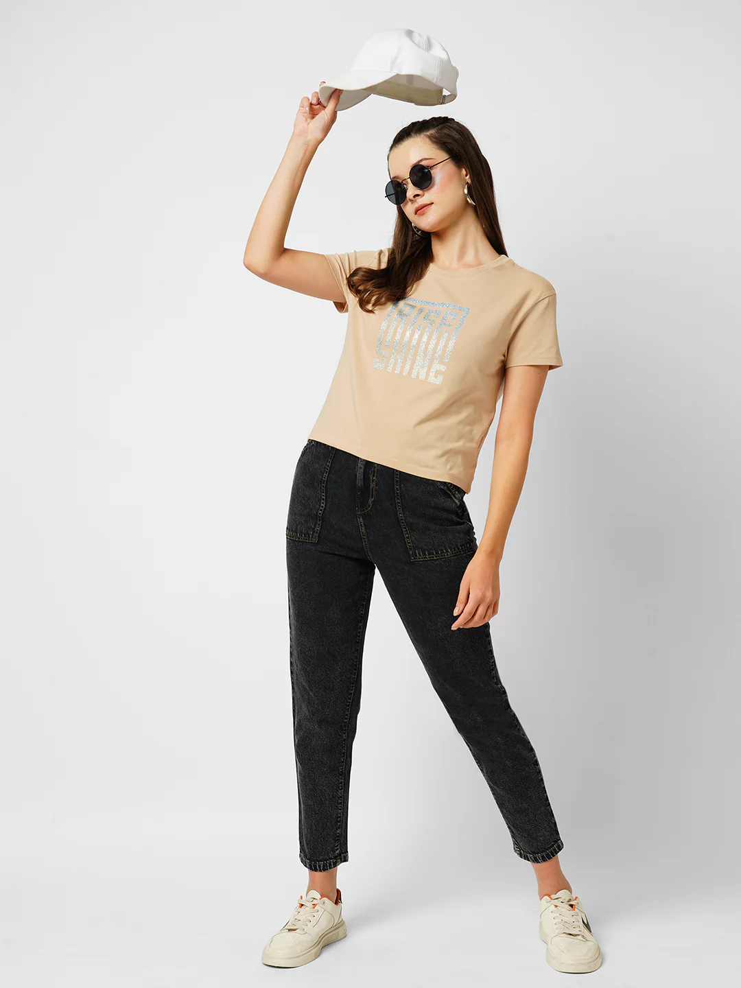 Women Carbon Black High-Rise Baggy Fit Jeans - Image 4