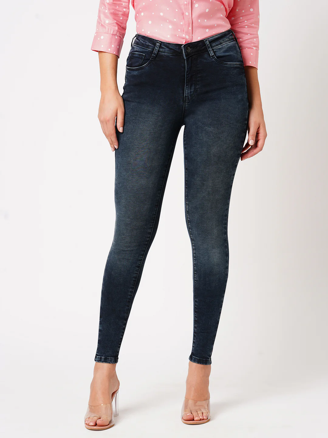 Women Carbon Black High-Rise Skinny Jeans - Image 2
