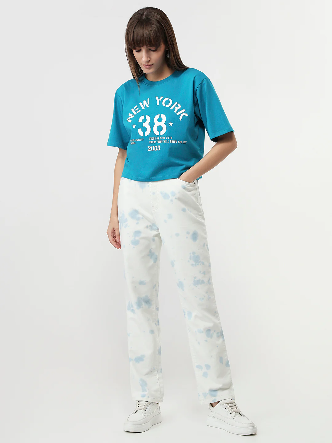 Women Caribbean Sea Graphic Crop Tees - Image 4