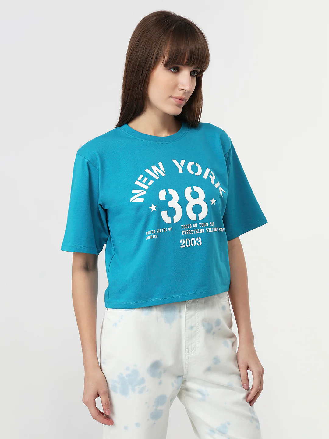 Women Caribbean Sea Graphic Crop Tees - Image 5