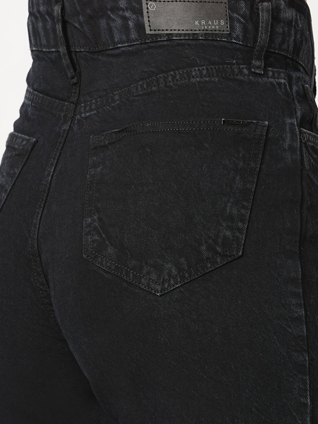 Women Charcoal Black Wide Leg Jeans - Image 6