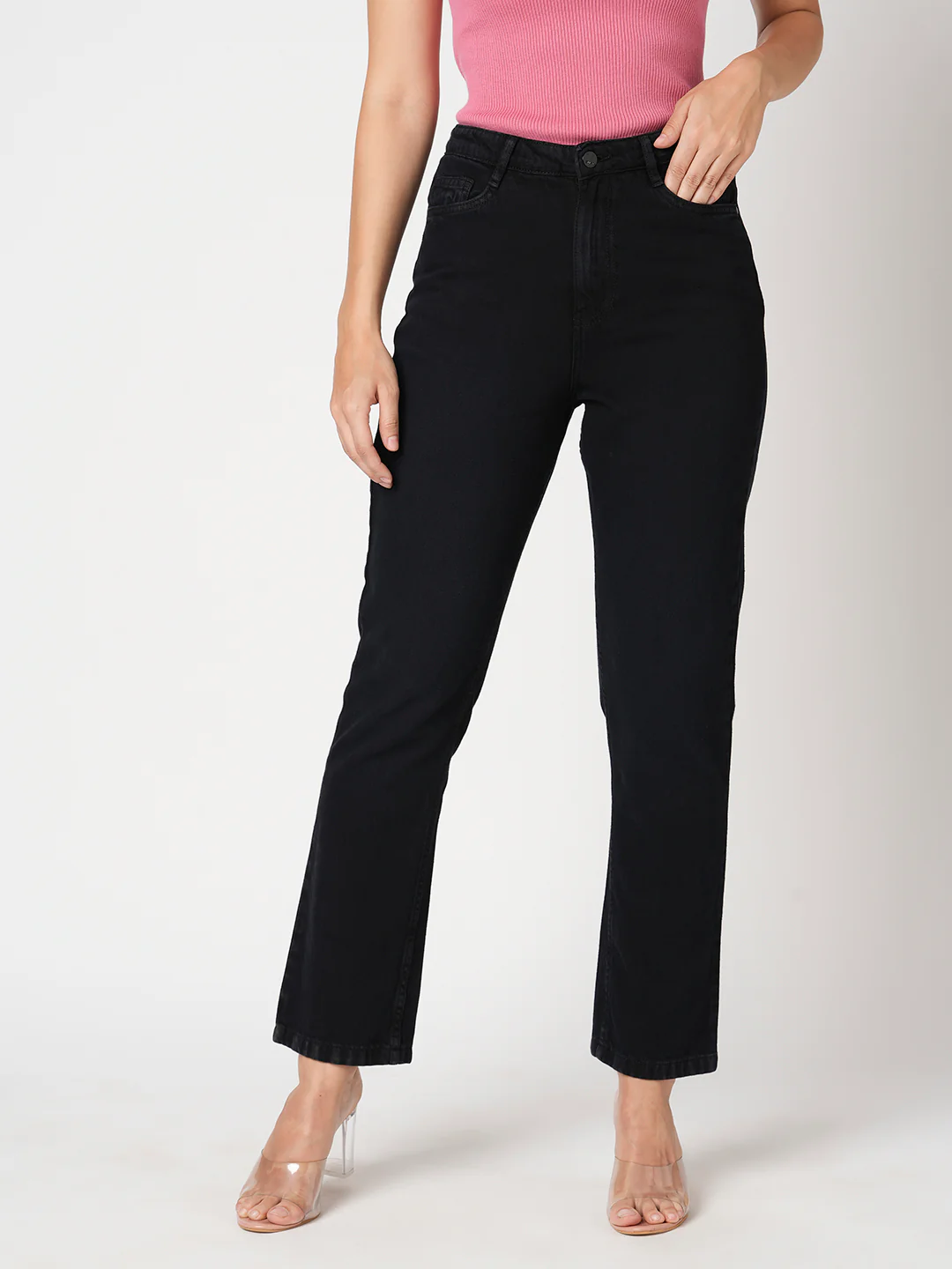 Women Charcoal Blue Relax Straight Fit Jeans - Image 2