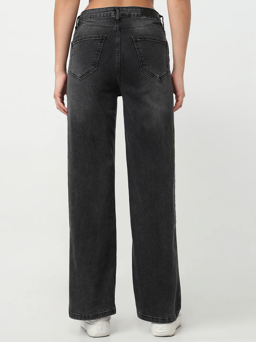 Women Charcoal High-Rise Baggy Jeans - Image 3