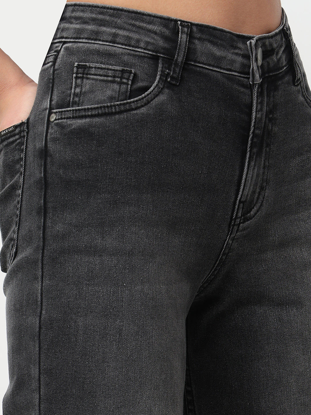 Women Charcoal High-Rise Baggy Jeans - Image 5