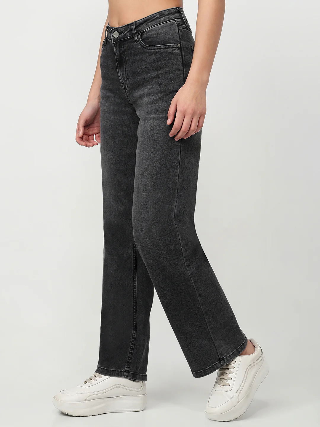 Women Charcoal High-Rise Baggy Jeans - Image 8