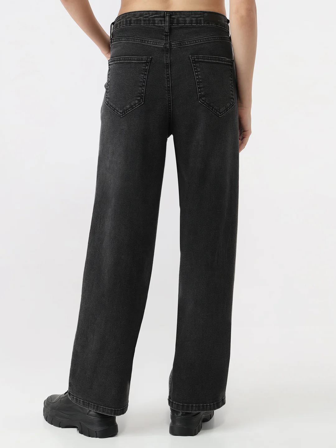 Women Charcoal High-Rise Loose Straight Jeans - Image 3