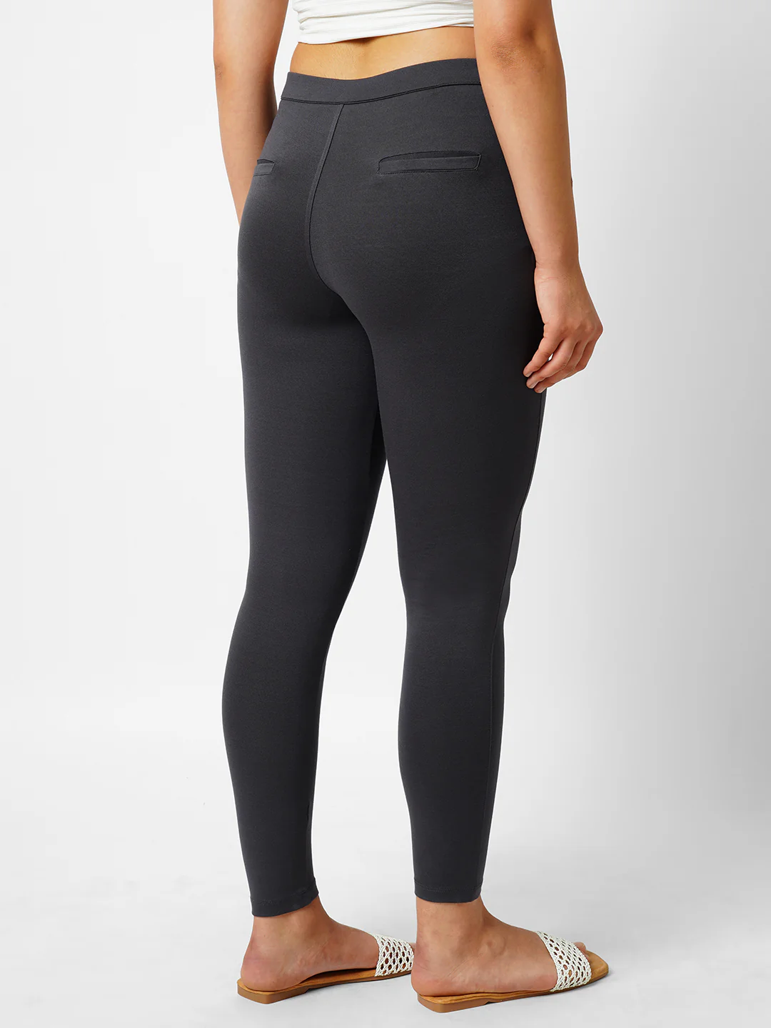 Women Charcoal High-Rise Skinny Treggings - Image 3