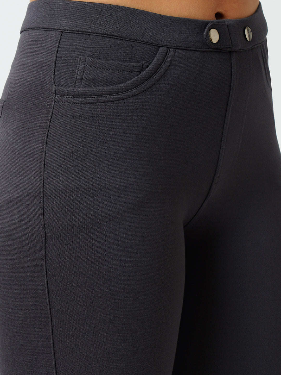 Women Charcoal High-Rise Skinny Treggings - Image 6
