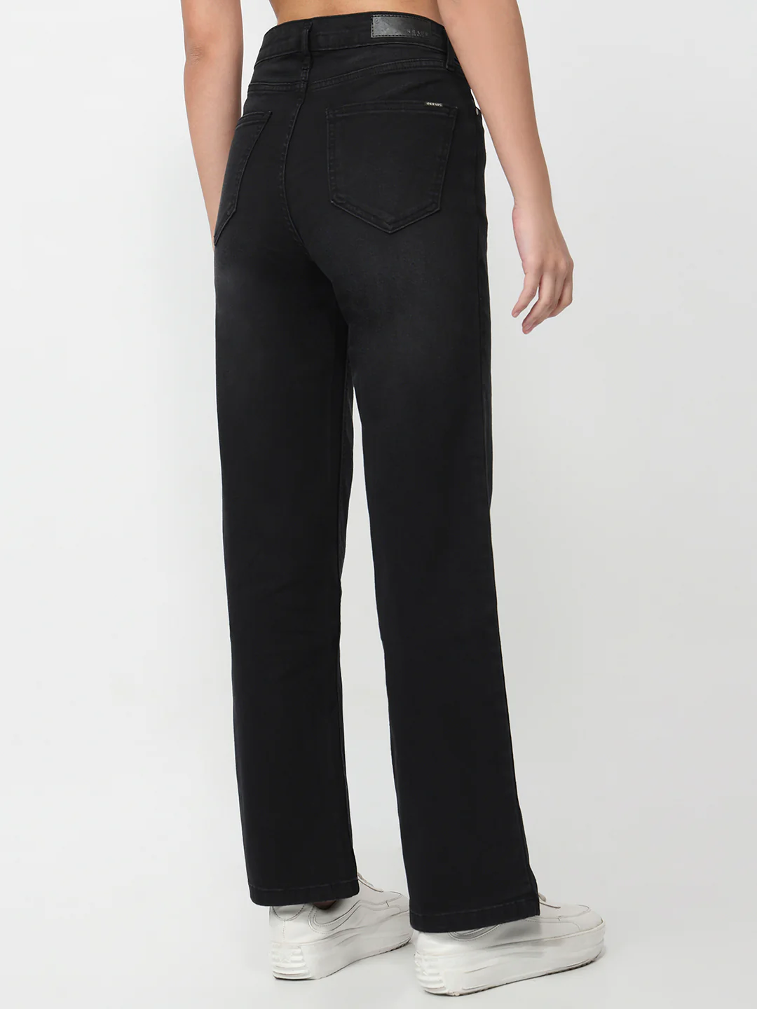 Women Charcoal High-Rise Straight Fit Jeans - Image 3