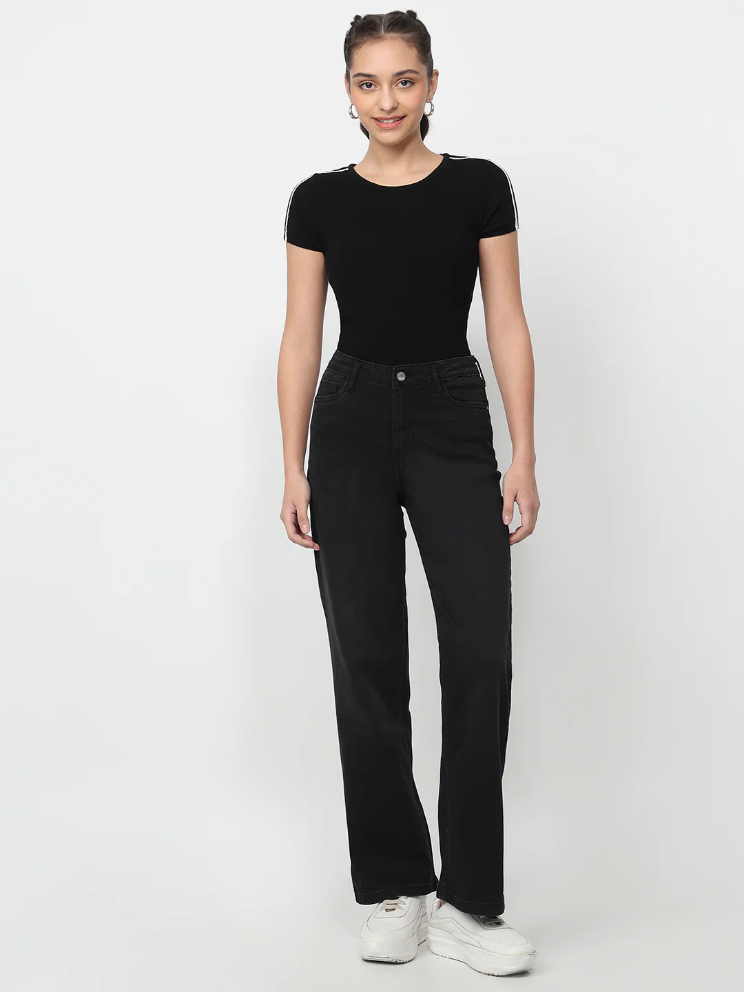 Women Charcoal High-Rise Straight Fit Jeans - Image 4