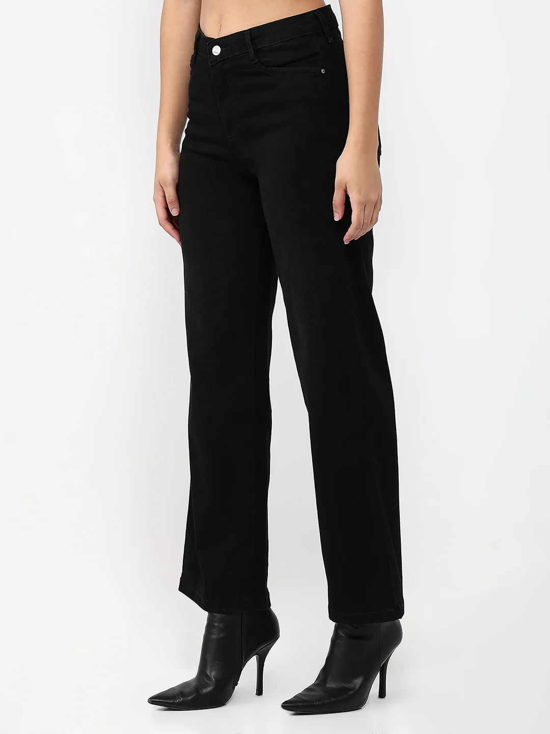 Women Charcoal High-Rise Straight Fit Jeans - Image 7
