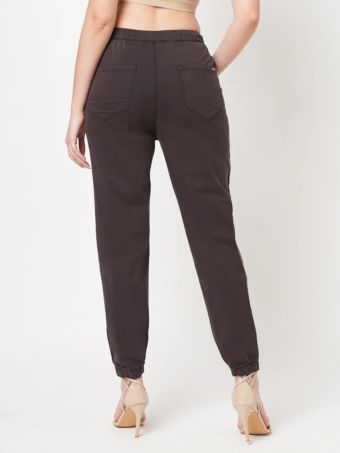 Women Charcoal Mid-Rise Skinny Joggers - Image 3