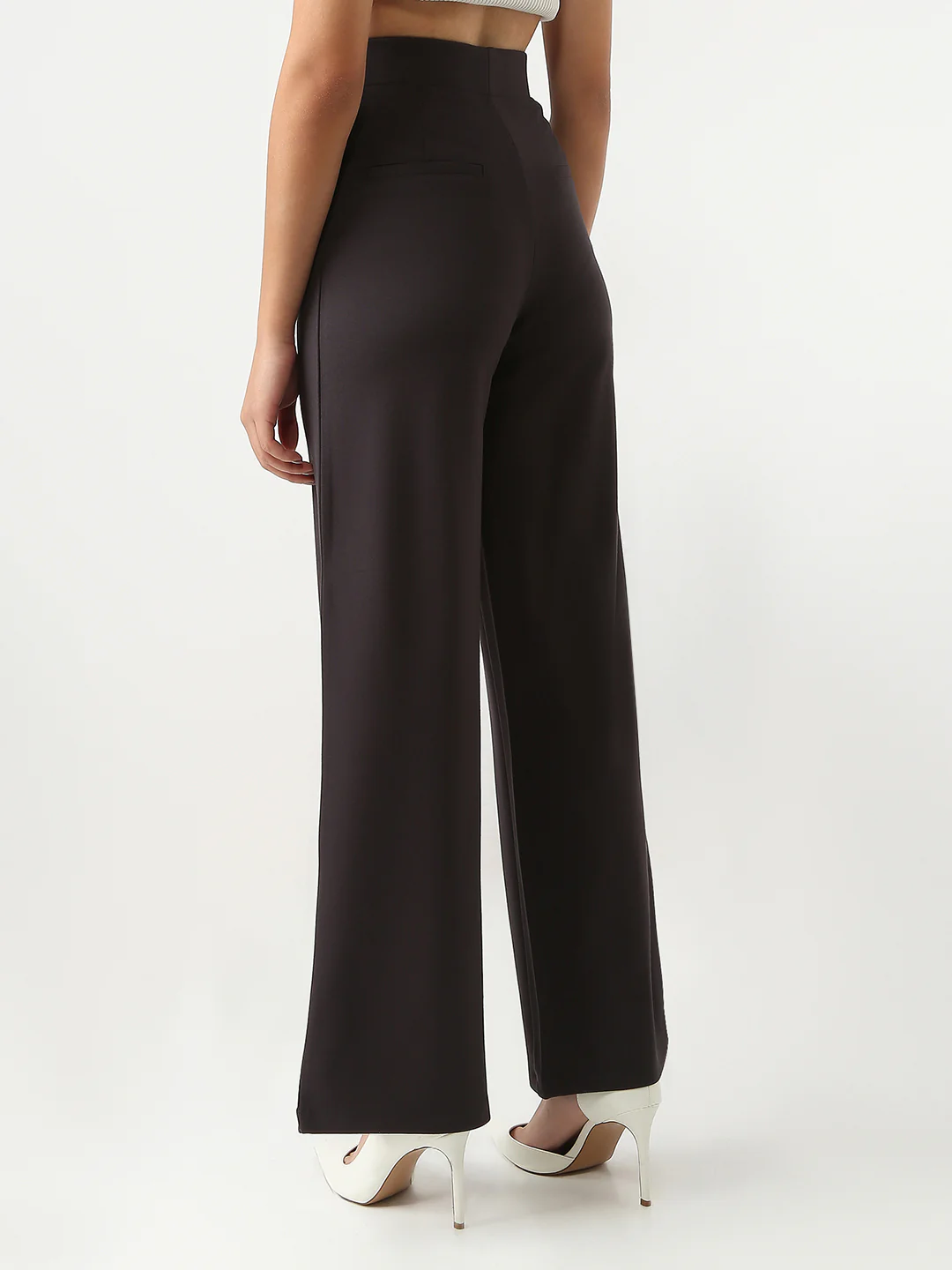 Women Charcoal Wide Leg Treggings - Image 3