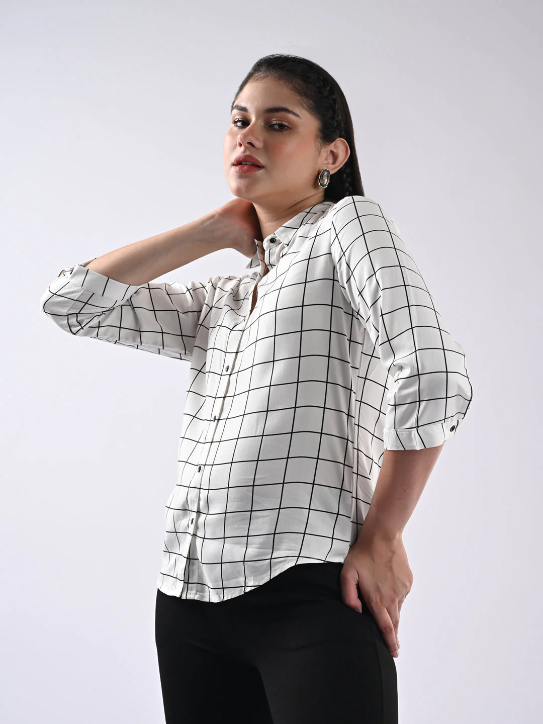 Women Checked Shirt - Image 4