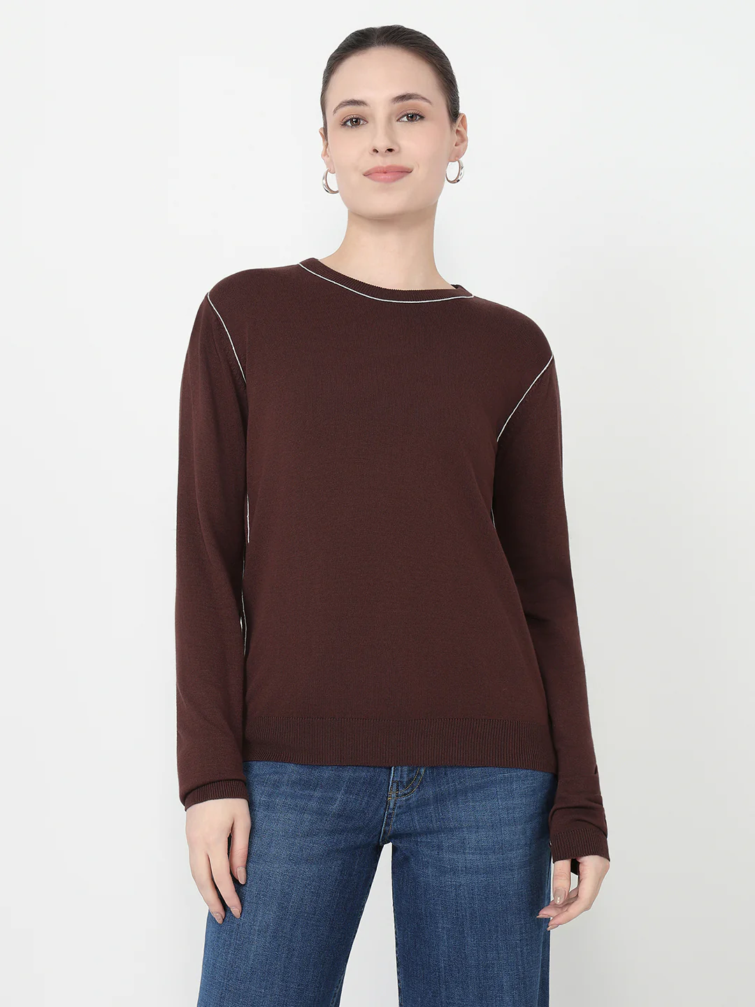 Women Coffee Bean Slim Fit Flat Knit - Image 2