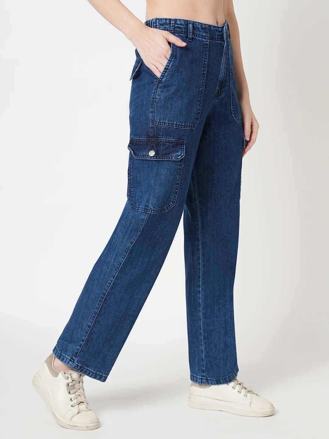 Women Dark Blue Cargo - Image 5