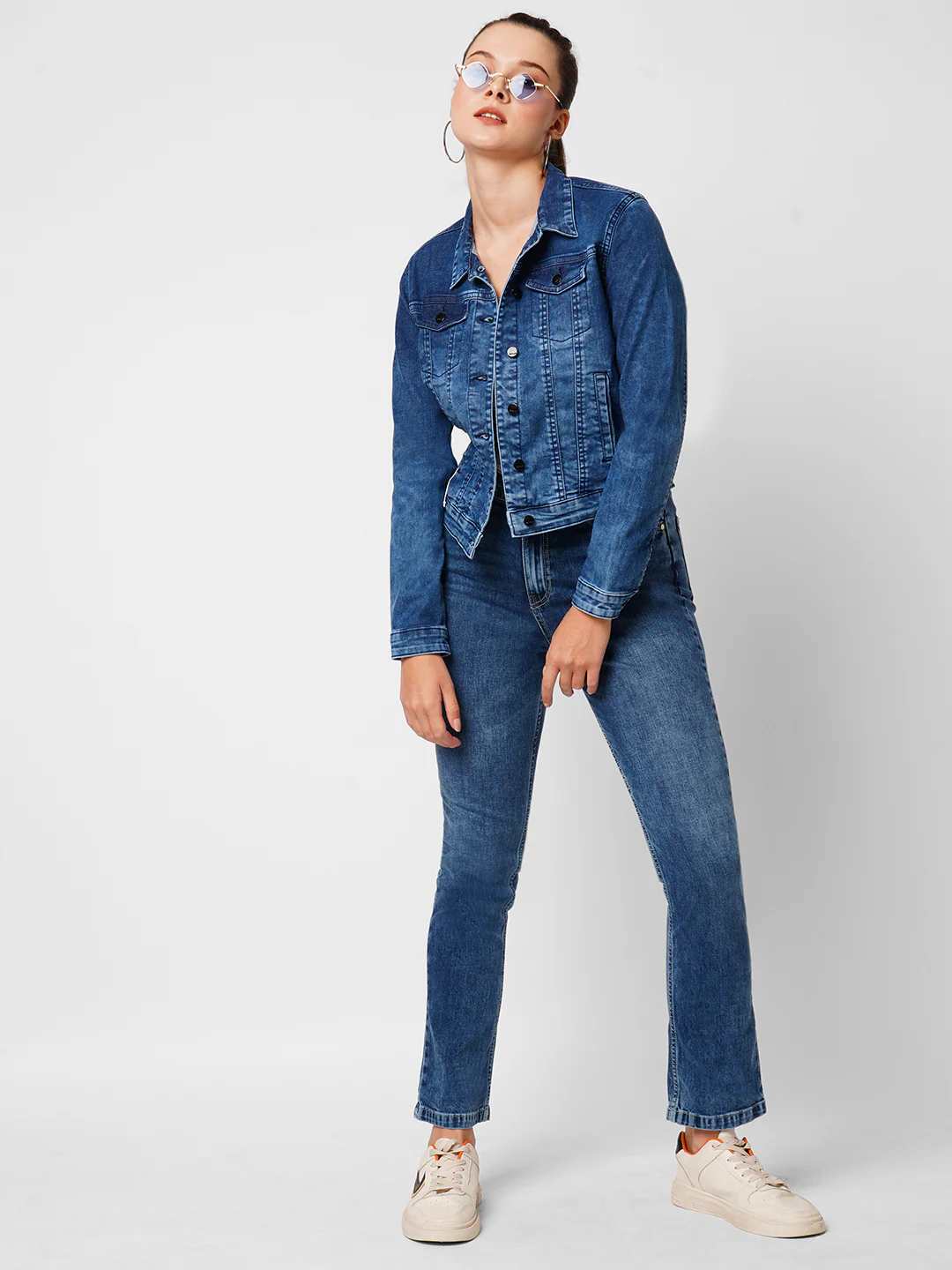 Women Dark Blue Denim Jacket - Image 4
