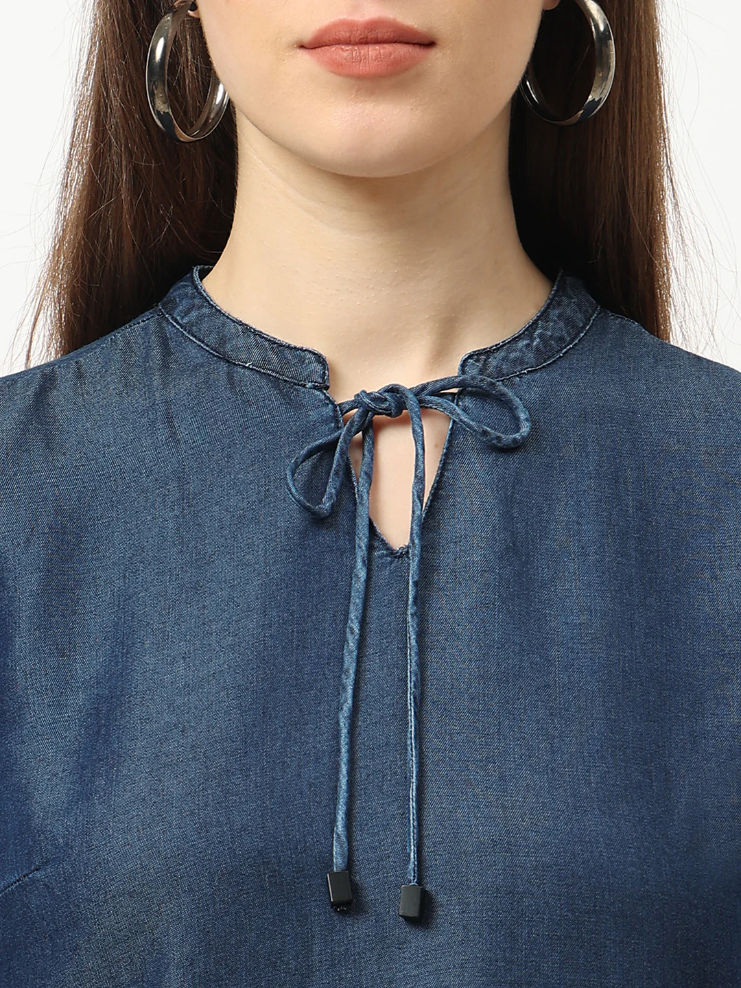 Women Dark Blue Denim Top - Image 4