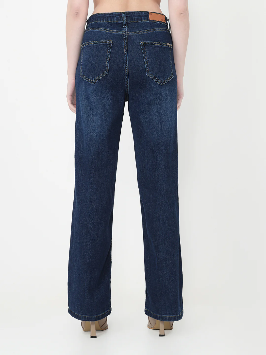 Women Dark Blue High-Rise Baggy Jeans - Image 3
