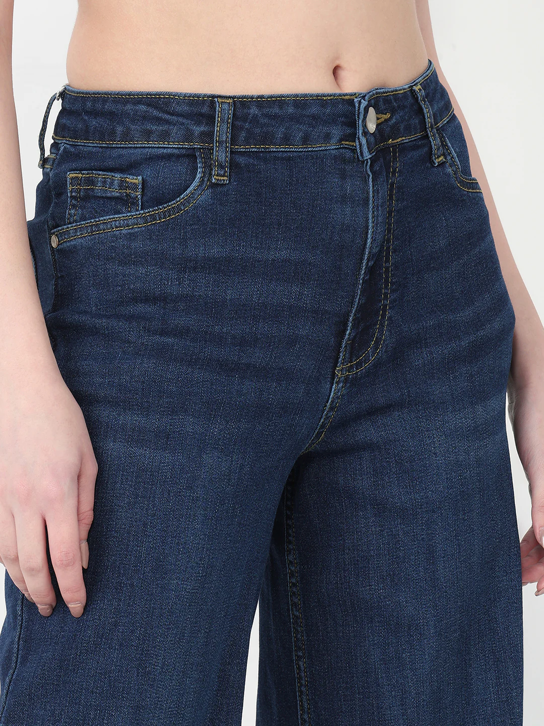 Women Dark Blue High-Rise Baggy Jeans - Image 5