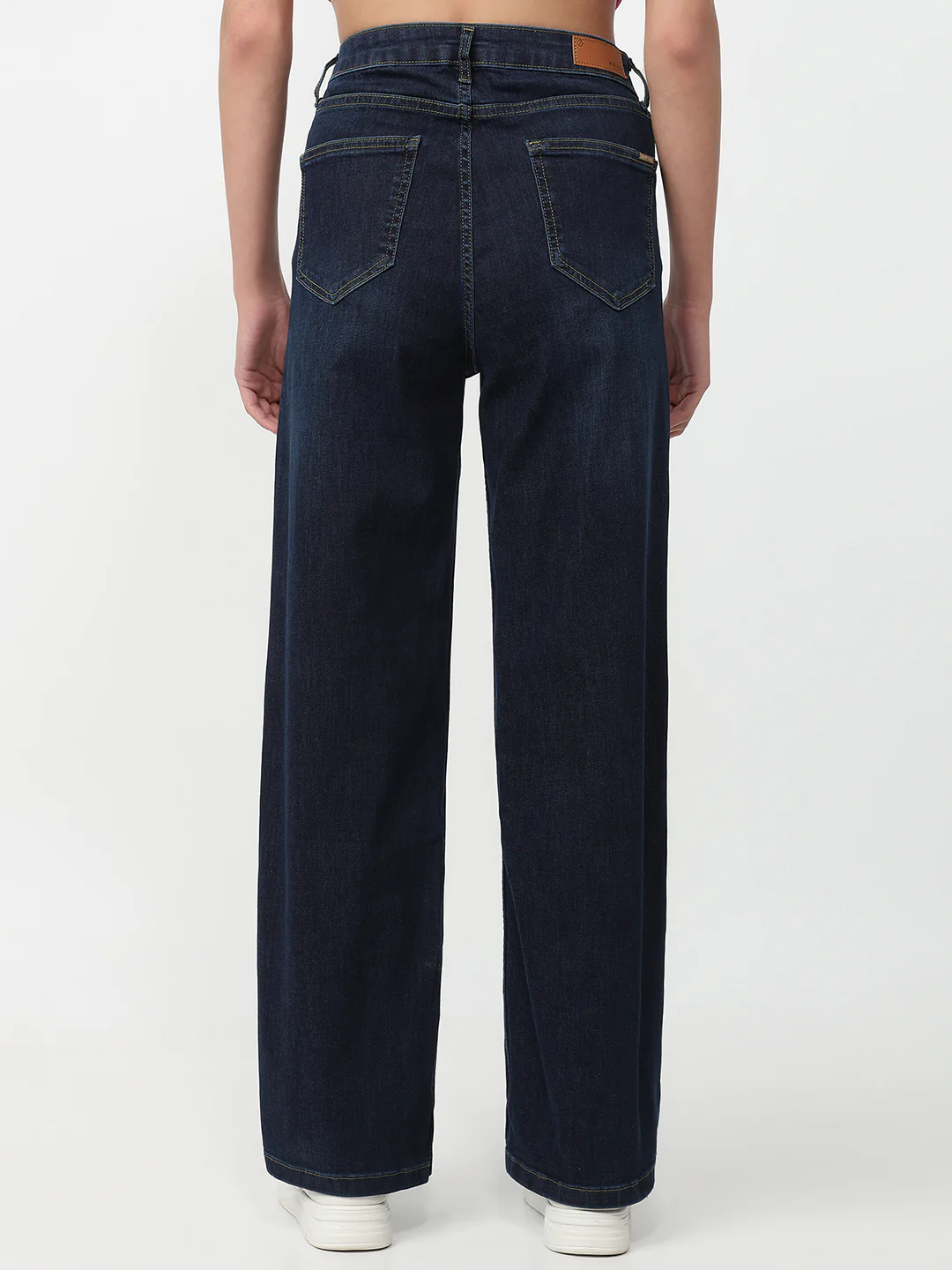 Women Dark Blue High-Rise Baggy Jeans - Image 3