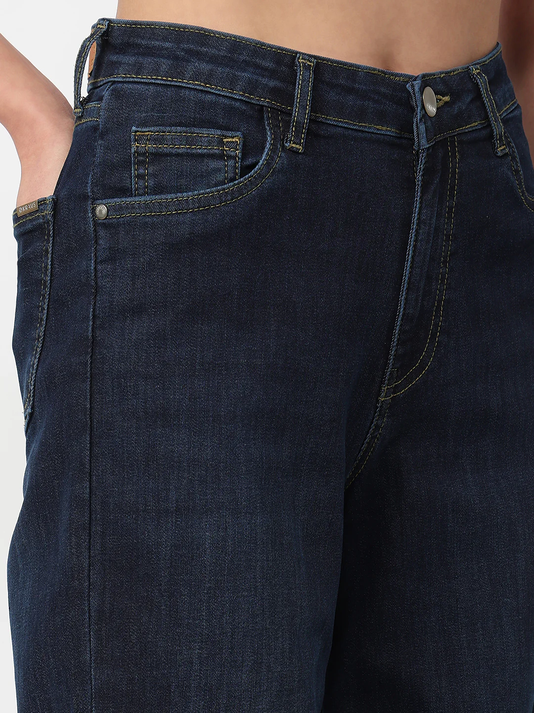 Women Dark Blue High-Rise Baggy Jeans - Image 5