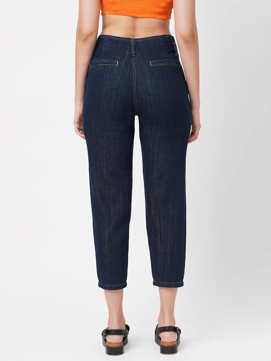 Women Dark Blue High-Rise Baggy Jeans - Image 3