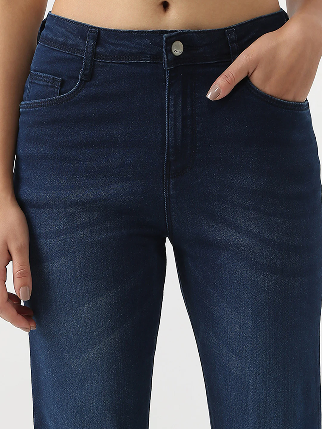 Women Dark Blue High-Rise Bootcut Jeans - Image 5