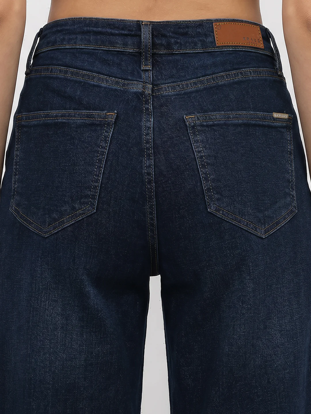 Women Dark Blue High-Rise Crop Wide Leg Jeans - Image 7